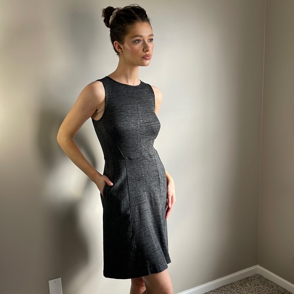 Susina Charcoal Gray Sleeveless Sophisticated Dress Size 4P